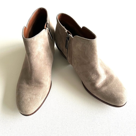 Sam Edelman Petty Taupe Suede Ankle Boots - Picture 2 of 8